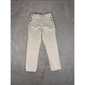 LYKKE WULLF Cream denim utility work chore straight leg pants Medium